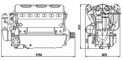габаритные размеры двигателя В-31 М2 и В-31 М4 
